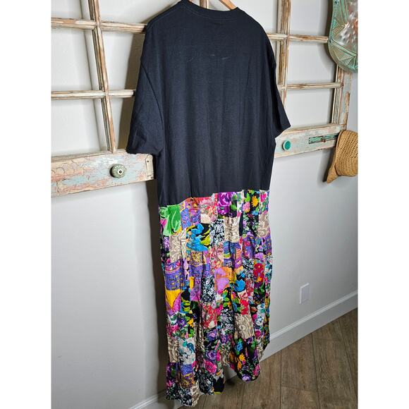 ONE OF A KIND T-Shirt BOHO flowy Patchwork Dress Ladies size 2X - Picture 7 of 12